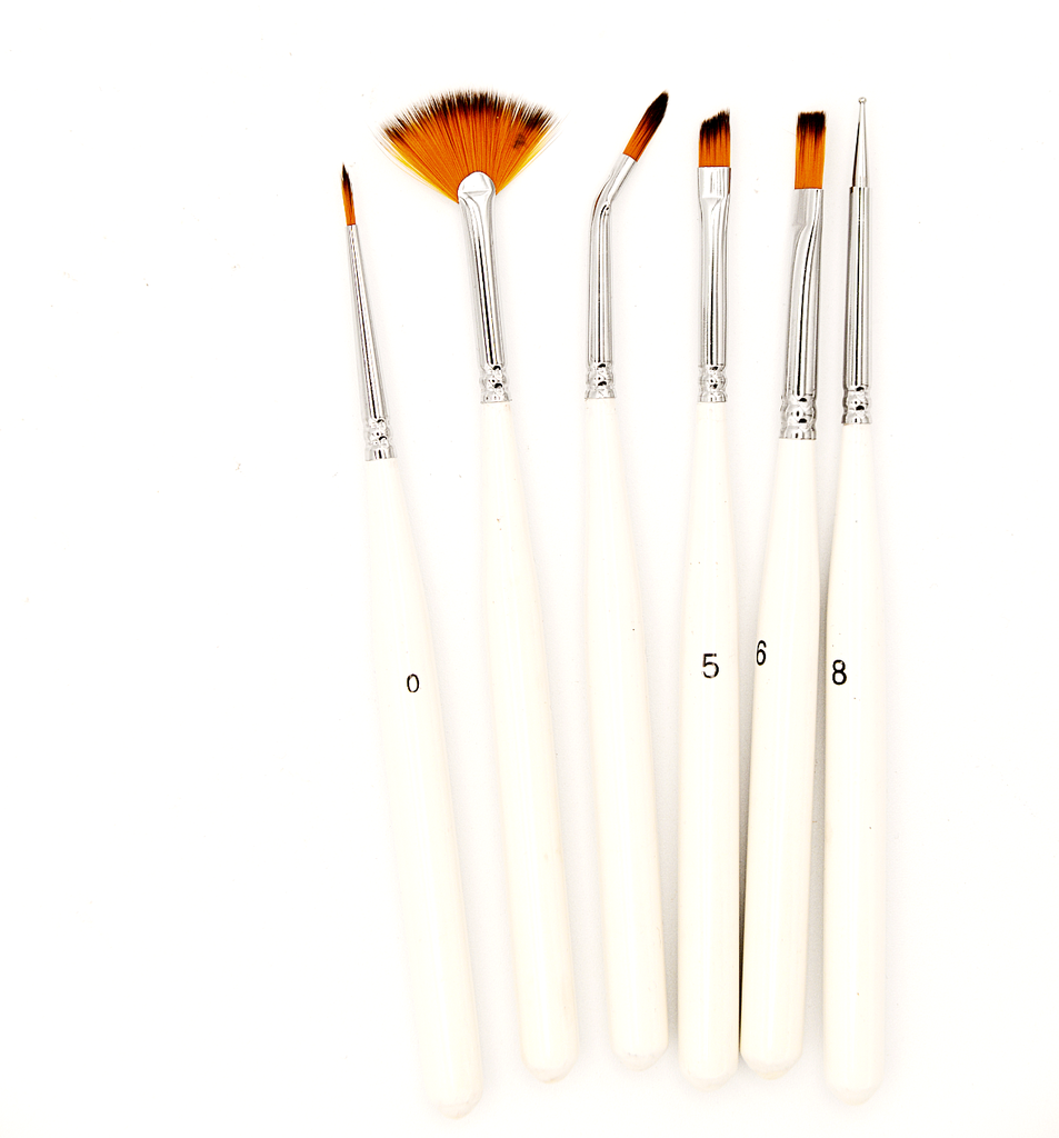 Decorative Painting brush set, 5 Brushes and 1 Burnisher