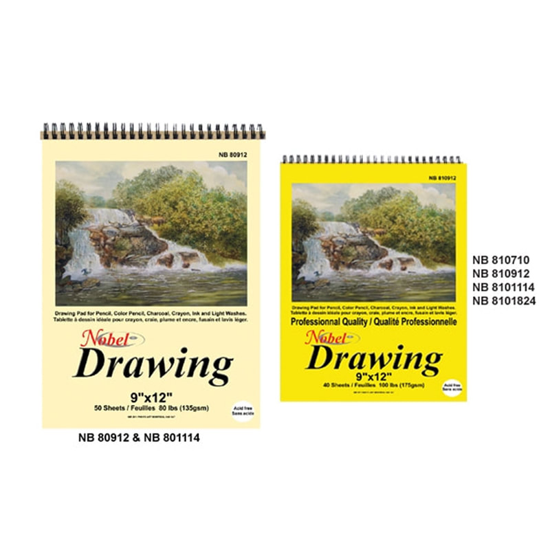 Professional Spiral Bound Drawing Pad - 175 gsm, 11" x 14"