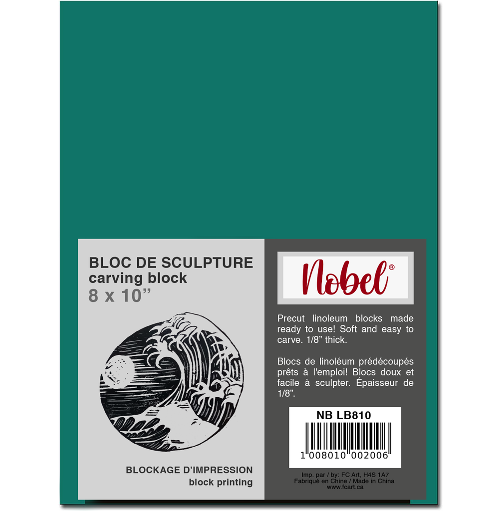 Bloc de lino coupe brise 8" x 10" x 1/8"