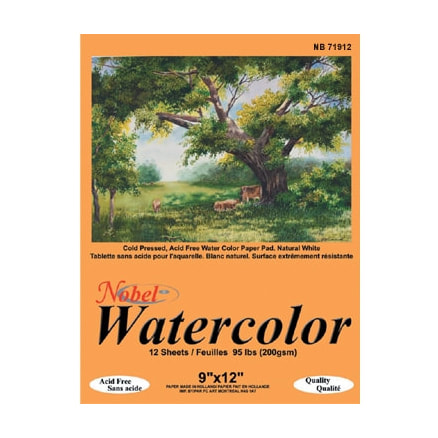 Bloc de papier aquarelle Holland, 12 feuilles, 95 lb, 5 "x 7"