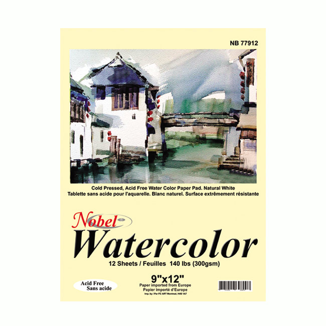 Carnet de croquis aquarelle - 12 feuilles, 90 lb, 9 "x 12"