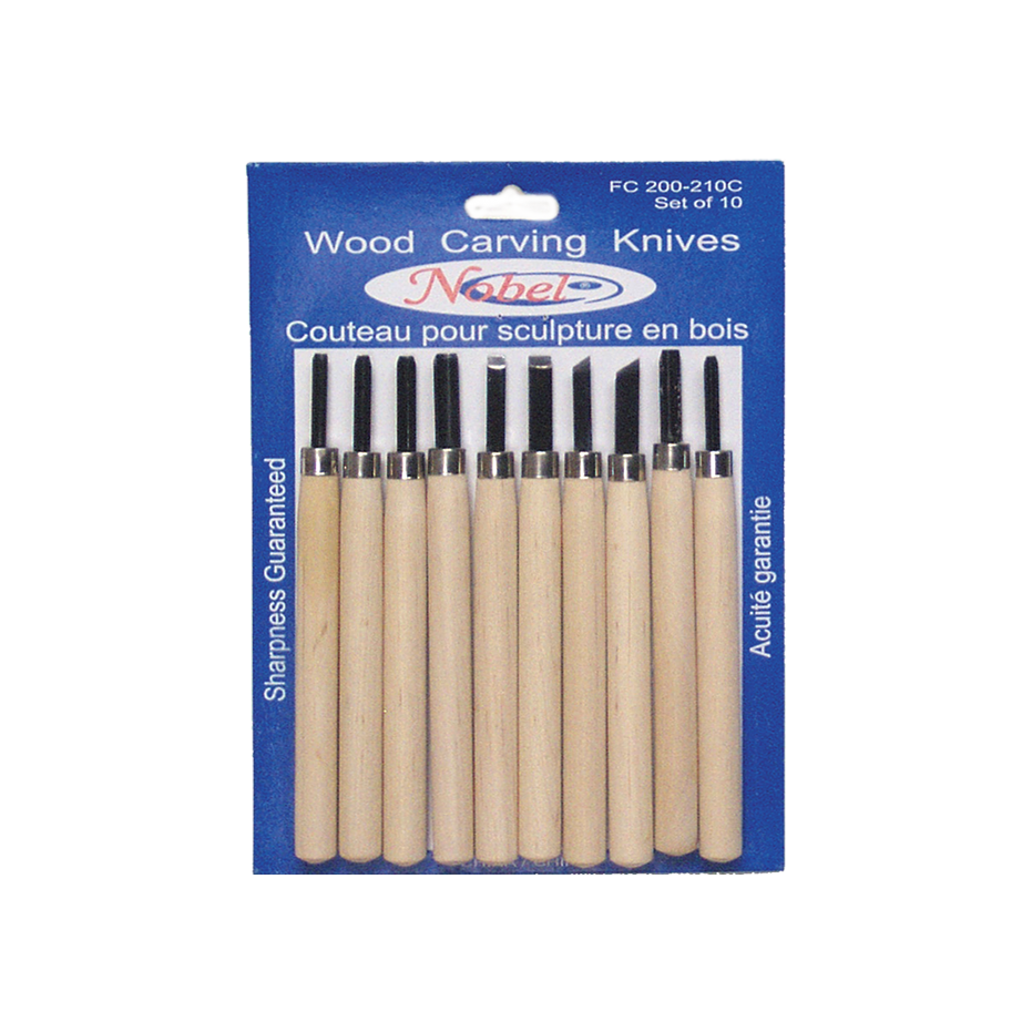 Couteau à sculpter le bois - ensemble de 10