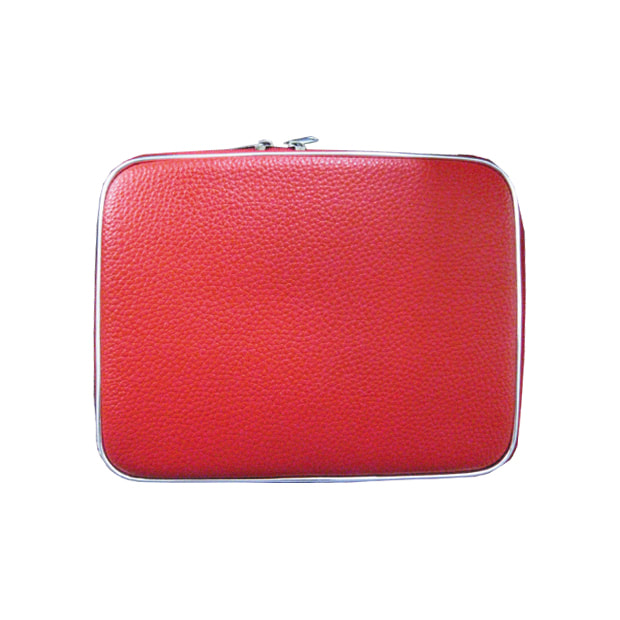 Étui zippé en simili cuir pour Ipad et tablette (rouge) - 24 cm X 19 cm