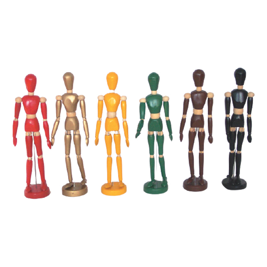 12" Colored Mannequins - Female (Yellow)