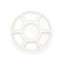 Palette ronde en céramique avec couvercle transparent et 7 puits - 7 1/4" x 1 1/4"