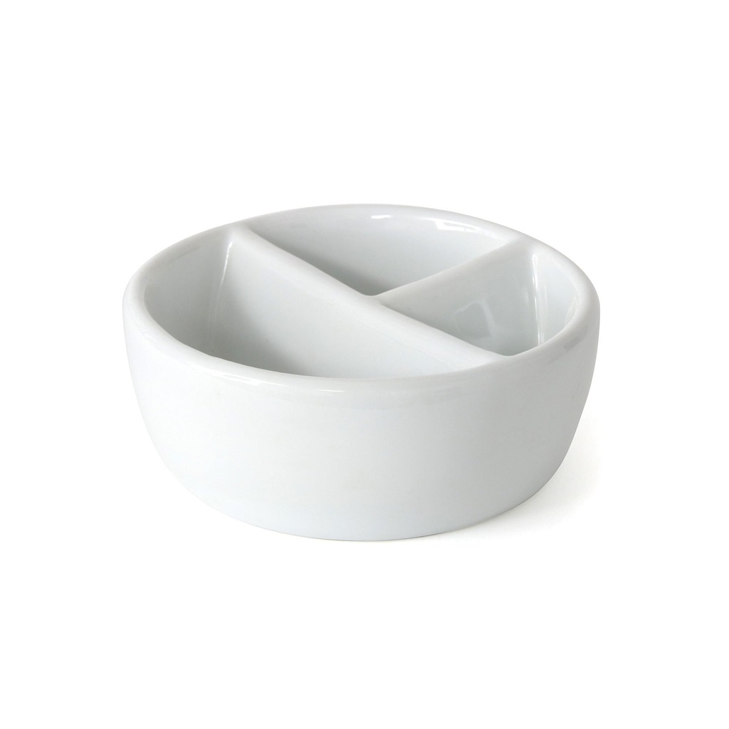 Lave-pinceaux en porcelaine avec 3 puits profonds