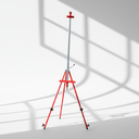 51" Red Italian Steel Tripod Easel