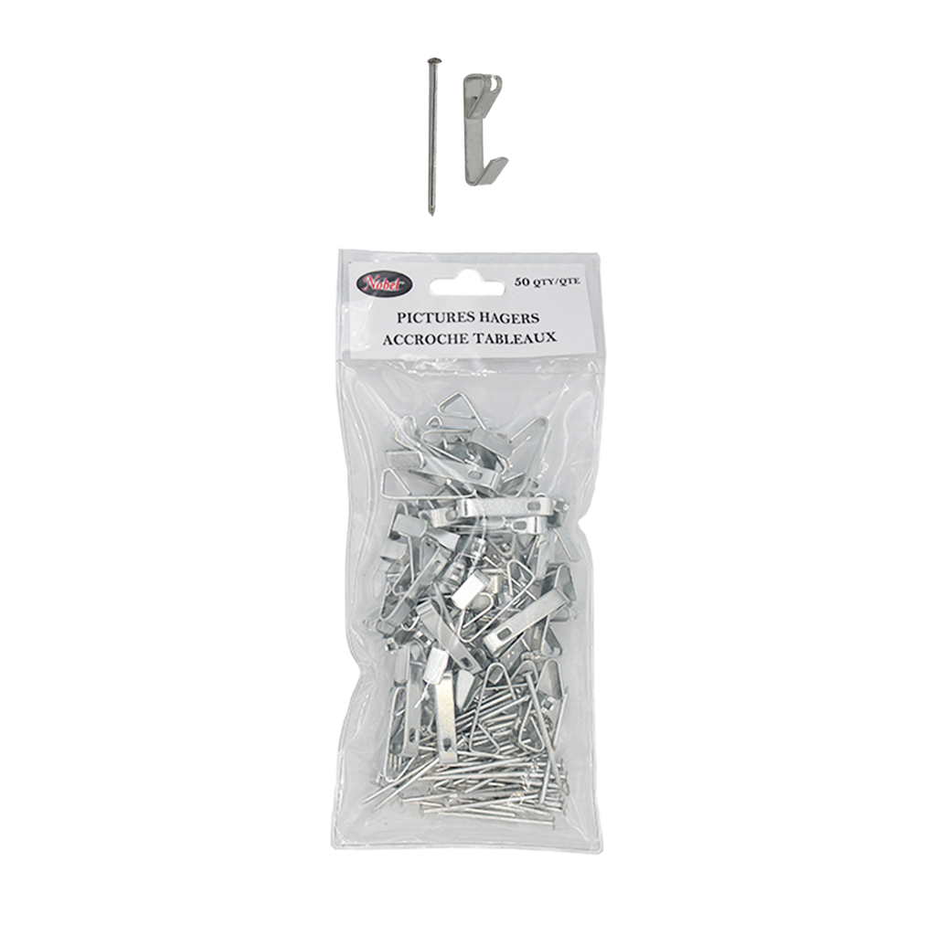 Anneaux en D et crochets pour tableaux - Paquet de 50, 32 mm x 5 mm (Or)