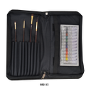 Long Handle Brush & Accessories Zippered Case with 9 Slots For Brushes and a Velcro Net For Accessories
