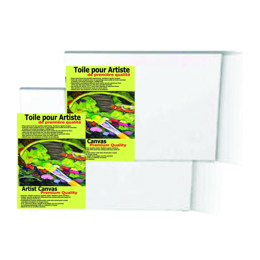Premium Quality 100% Cotton Stretched, Triple-primed Canvas - 36" x 48"