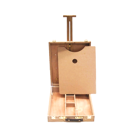 Chevalet de table avec boîte à croquis et palette en bois, 13" x 17" x 1/2"
