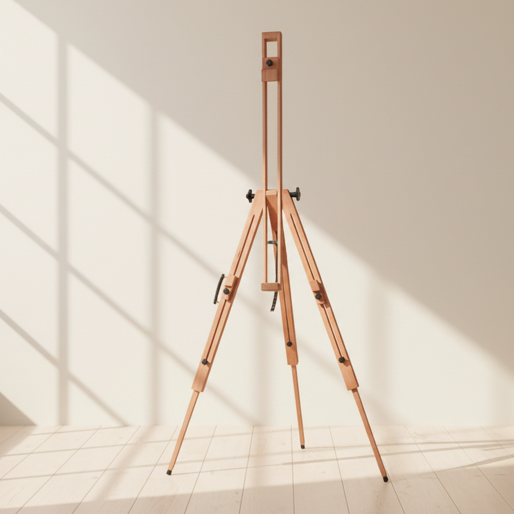 Chevalet trépied de terrain pliable - Chevalet en bois de hêtre, 48"
