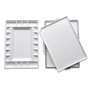 Airtight, Stain-Resistant Palette with 20 Slanted Wells and 1 Large Mixing Area - 9" x 13"
