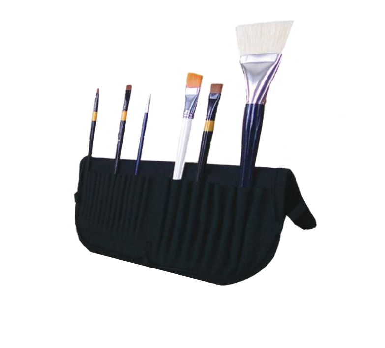 Foldable Display Brush Case With Velcro Closure For Long Handle Brushes - 7" x 14", 24 Slots