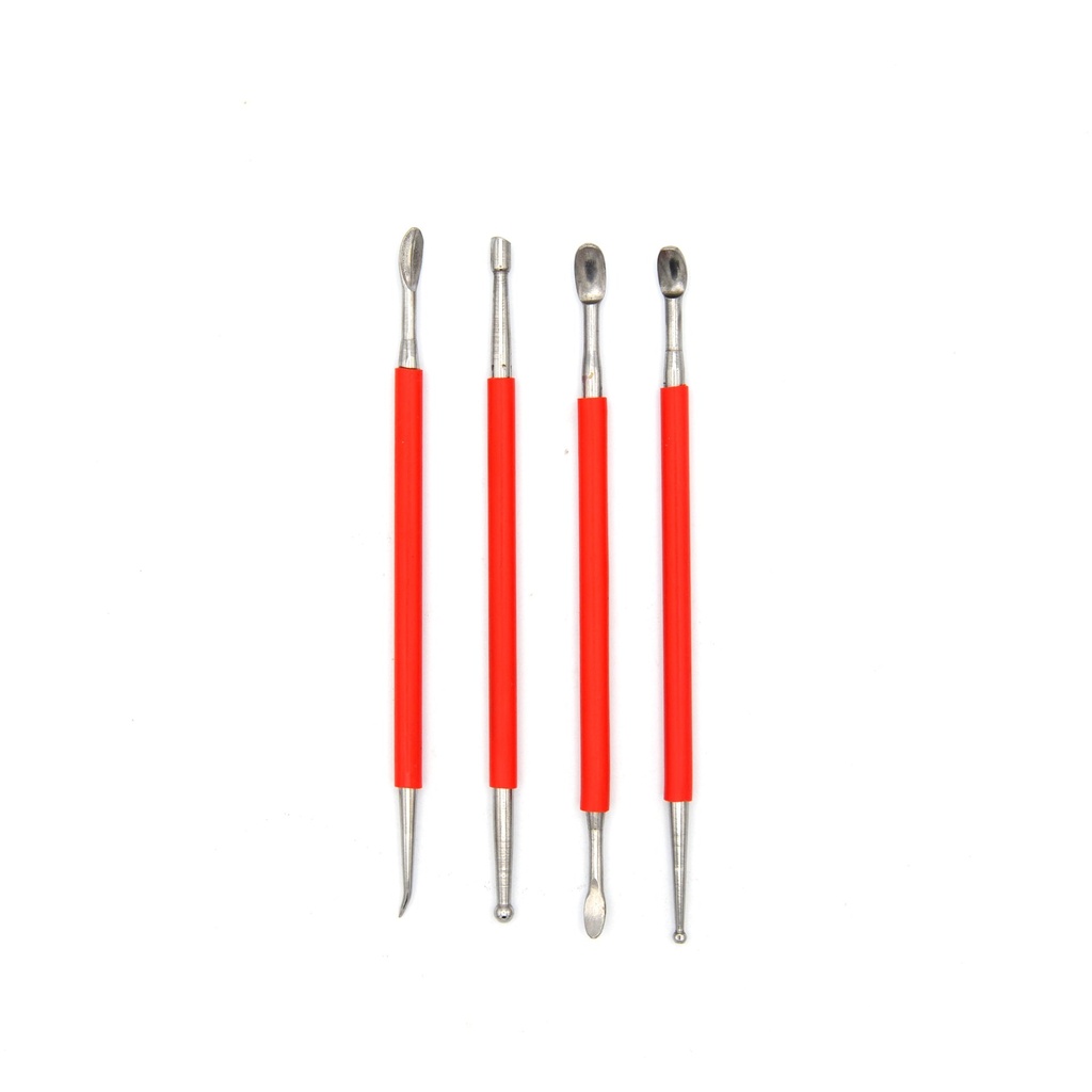 Outils de gravure/gaufrage en acier inoxydable double face - ensemble de 4