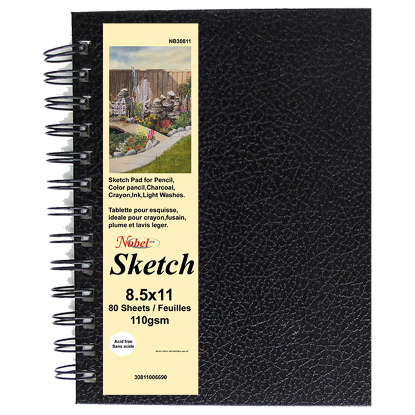 Spiral-bound Sketchbook With Leather Cover - Vertical Orientation, 80 Sheets, 110 gsm, 5.5" x 8"