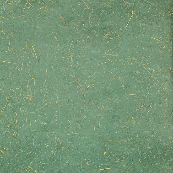 Papier mûrier (vert avec fibres dorées)