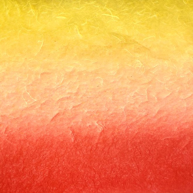 Papier mûrier fait main (rouge-jaune) - 18,5" x 25"
