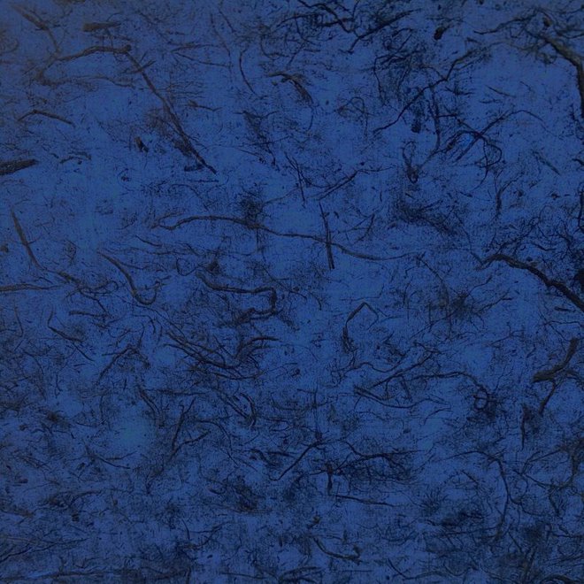 Papier fait à la main (Bleu profond - Motif soie), 26" x 36"