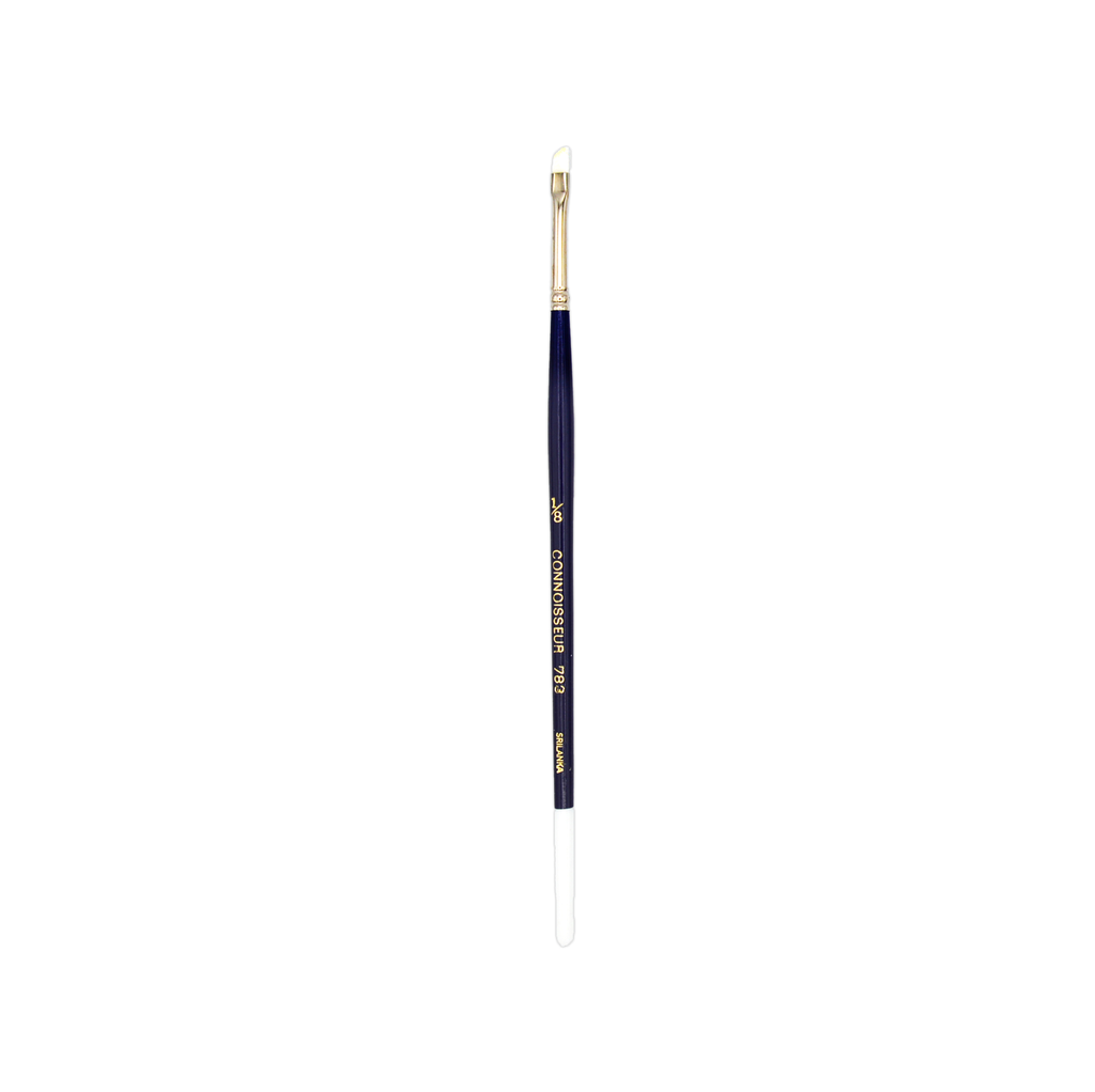White Synthetic Hair Brush -  Angular 1/8"
