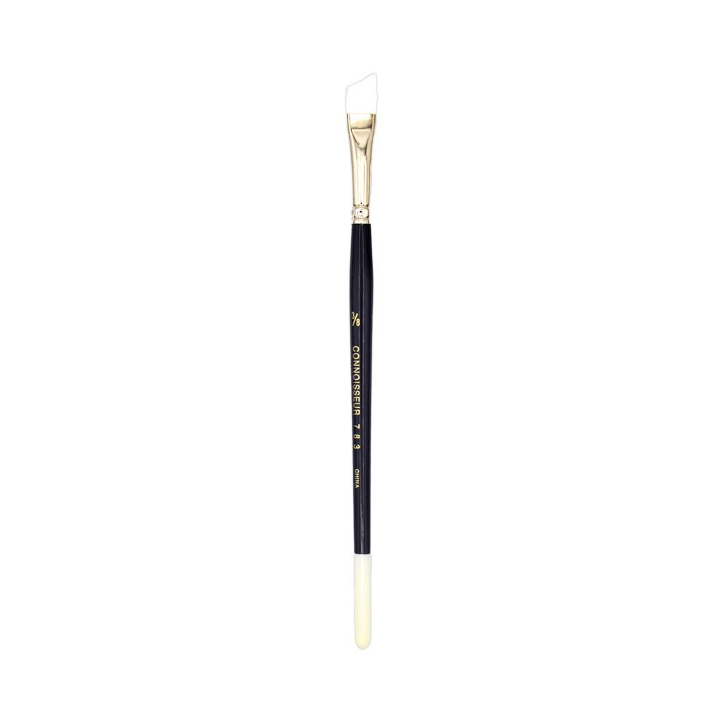 White Synthetic Hair Brush - Angular 3/8"