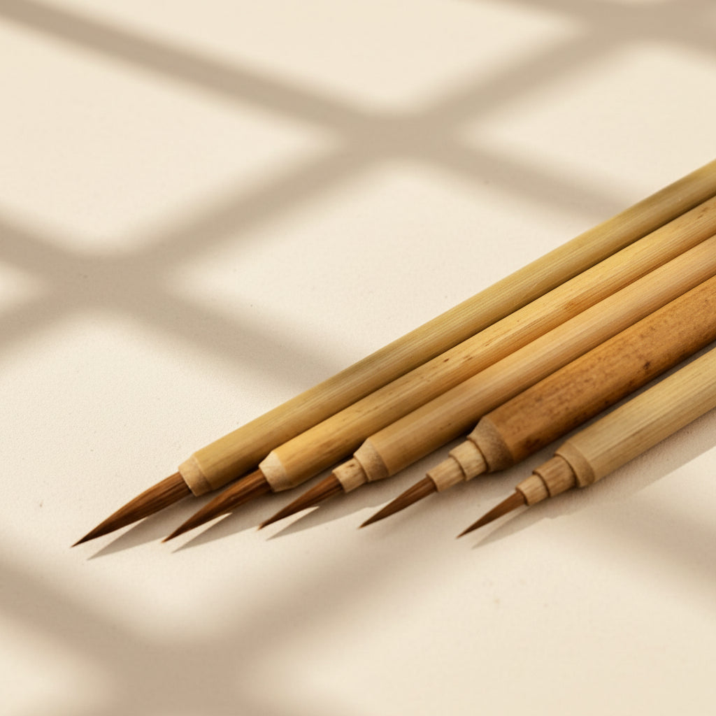 Fine Detail Sable Bamboo Brush With Cap - #3/0