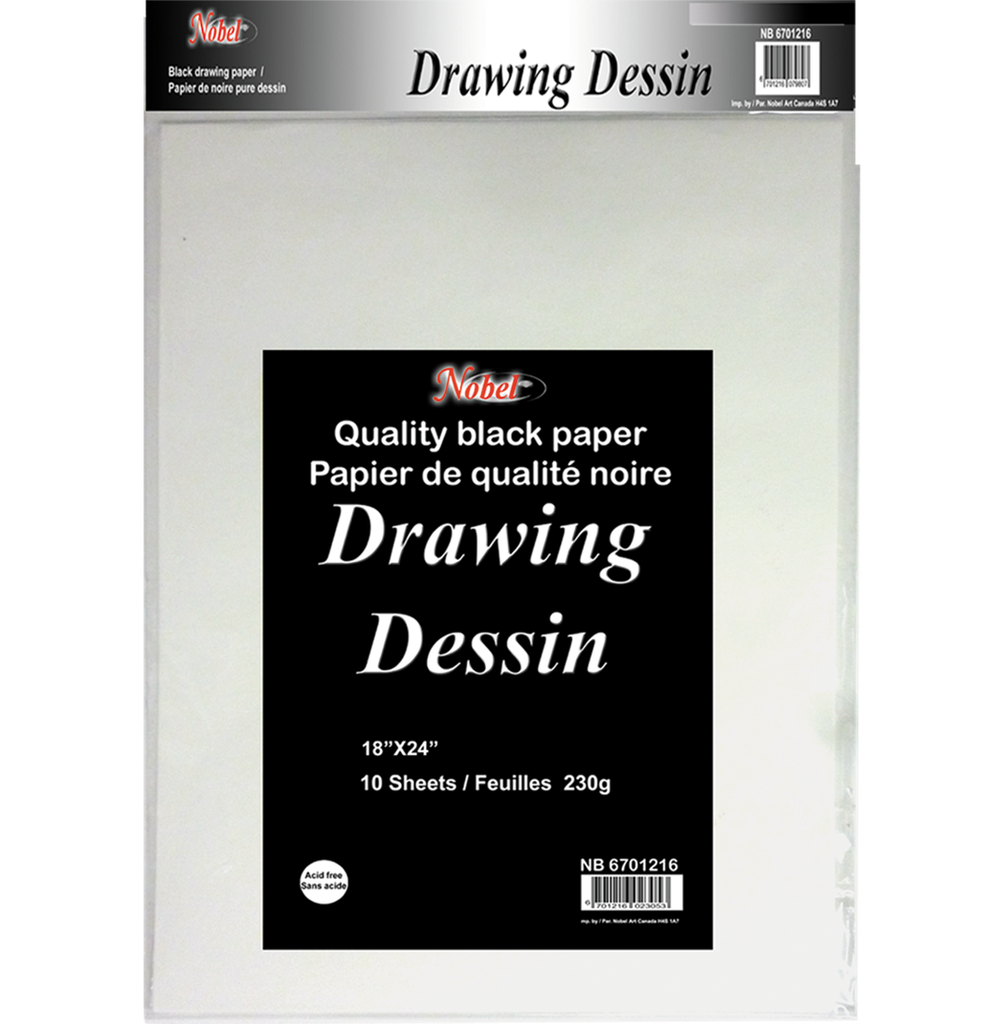 230gsm Black Paper - 12" x 18" - Pack Of 10