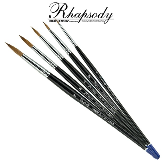 Rhapsody - Finest Quality Kolinsky Sable Hair Long Handle Artist Brush - Round #2/0