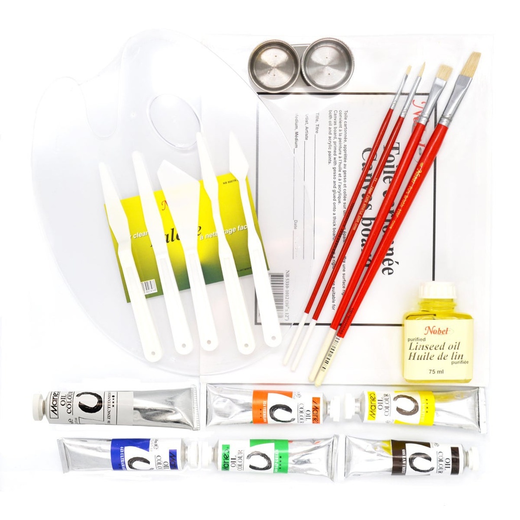 Oil Colour Starter Set - 20 Pieces with Clear Carrying Case