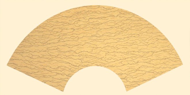 Papier de riz éventail monté - 13" x 26"