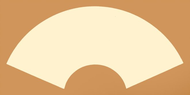 Mounted Fan Rice Paper (Orange-White) - 13" x 26"