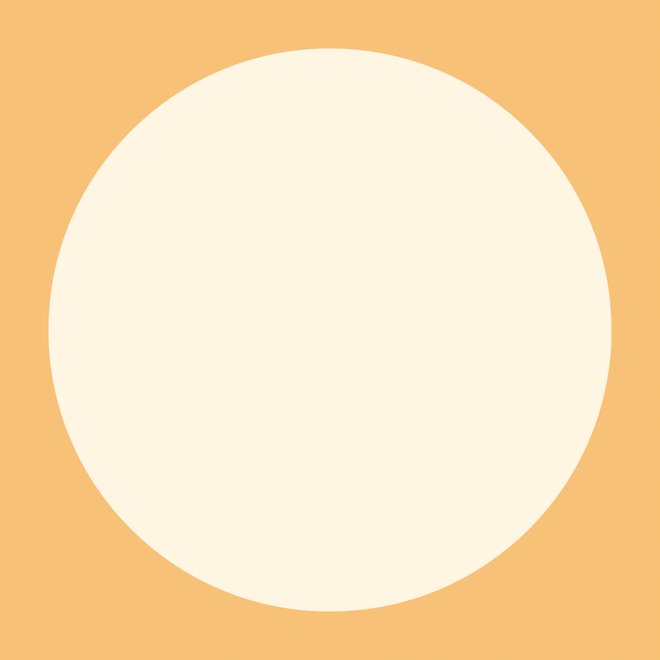 Mounted Circle Rice Paper (Orange-White) - 19"