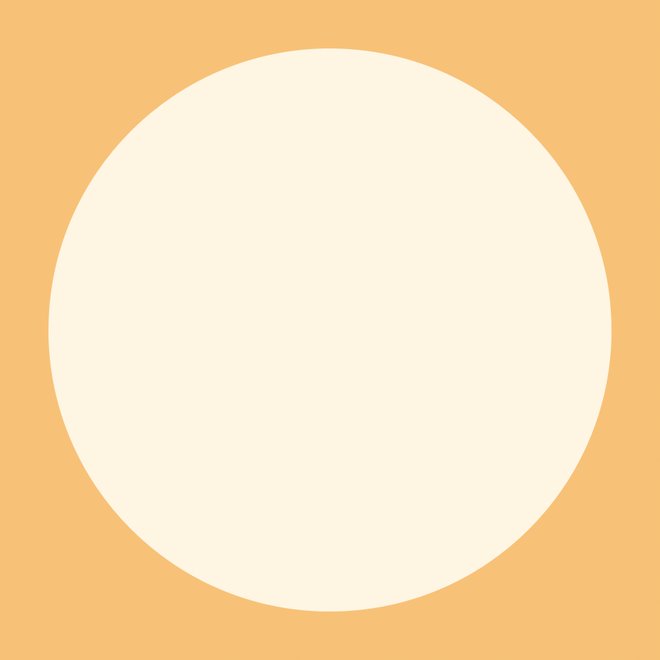 Mounted Circle Rice Paper (Orange-White) - 19"