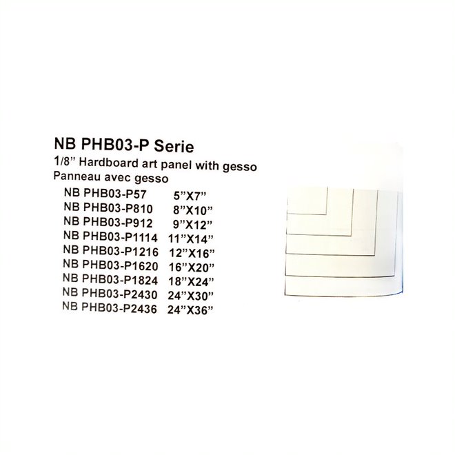 Masonite Panel Primed with Gesso - 16" x 20"