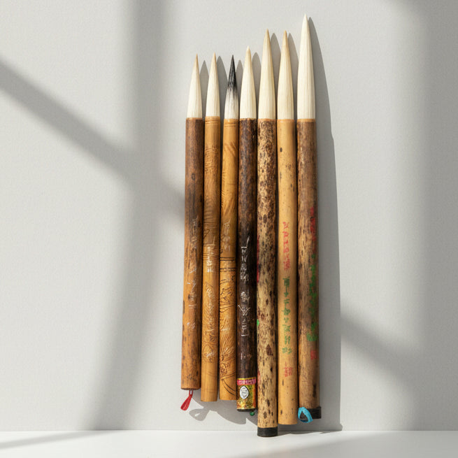 Pinceau aquarelle en bambou - Poils de chèvre mélangés #1