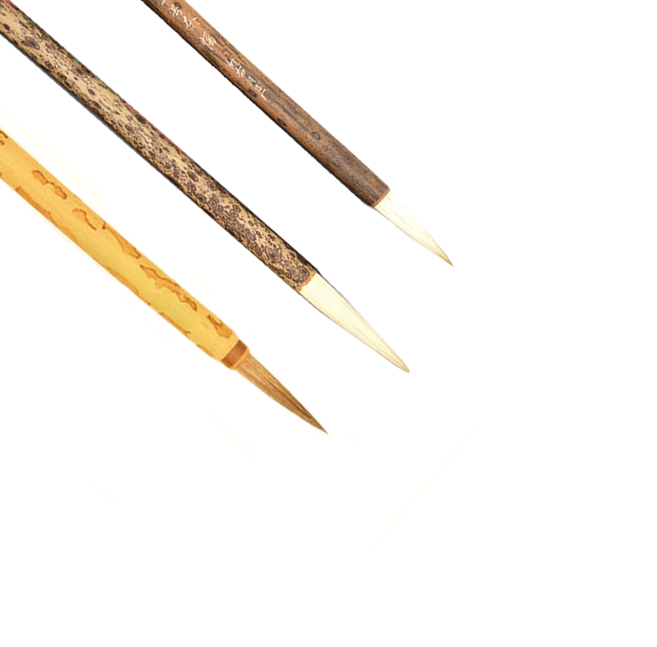Mixed Goat Bamboo Brushes - Set of 3