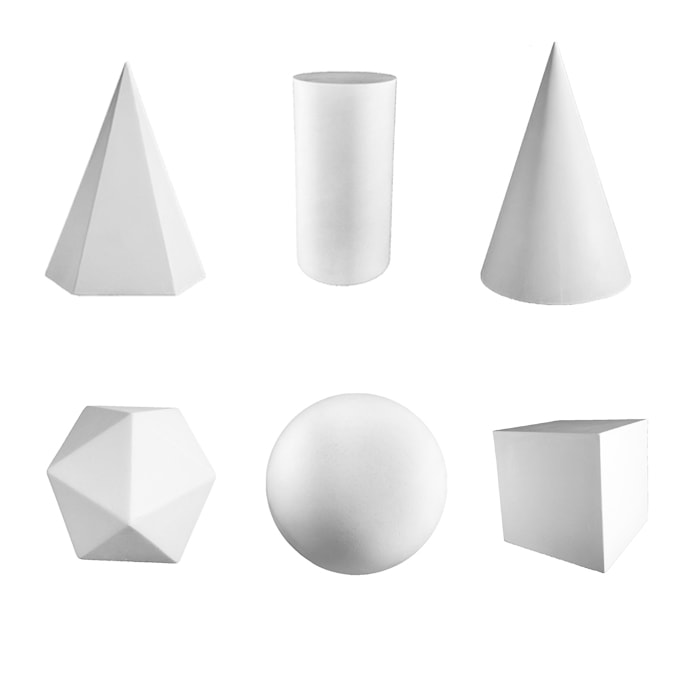 Plaster Bust - Geometric Shapes