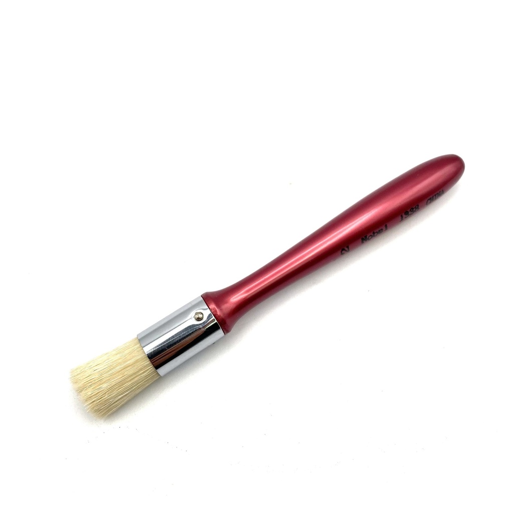 pinceau robuste à poils de porc à manche court avec manche métallique magenta