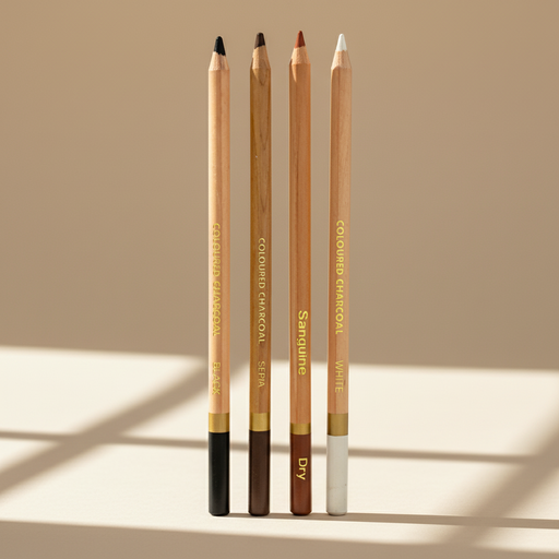 [FC 705-2] Crayons de couleur fusain - Sépia