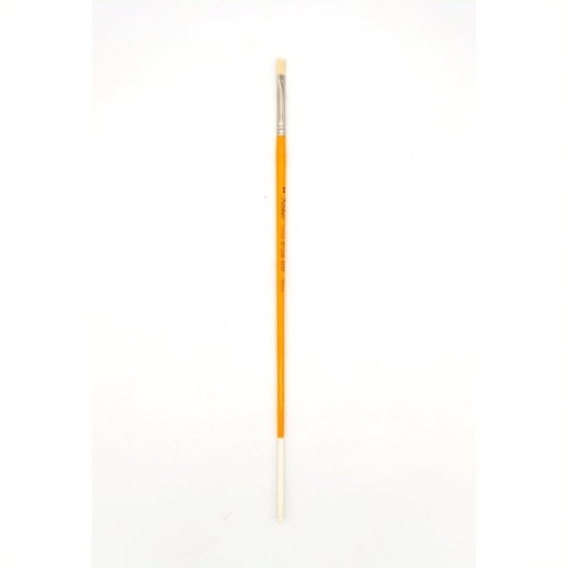 [NB 655F-2] Nobel - White Hog Bristle Brush with Long Handle - Flat #2