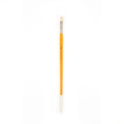 [NB 655F-4] Nobel - White Hog Bristle Brush with Long Handle - Flat #4