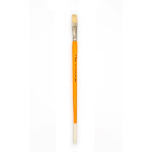 [NB 655F-8] Nobel - White Hog Bristle Brush with Long Handle - Flat #8