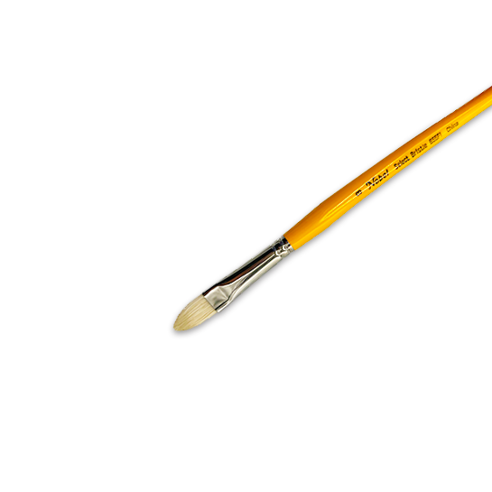 Nobel - White Hog Bristle Brush with Long Handle - Filbert #10 (disc.)