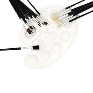 [FC 1578PL] Palette and Economic Mixed Bristle and Camel Brushes - Set of 15