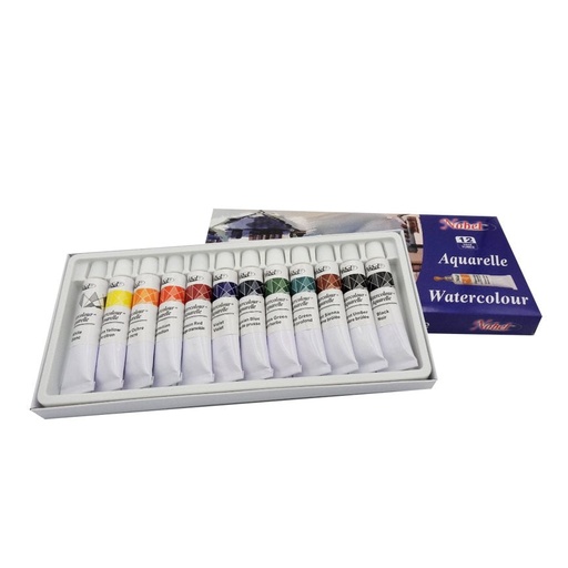 [NB 12W] ensemble de 12 tubes d'aquarelle de 12 ml + instructions de mélange des couleurs