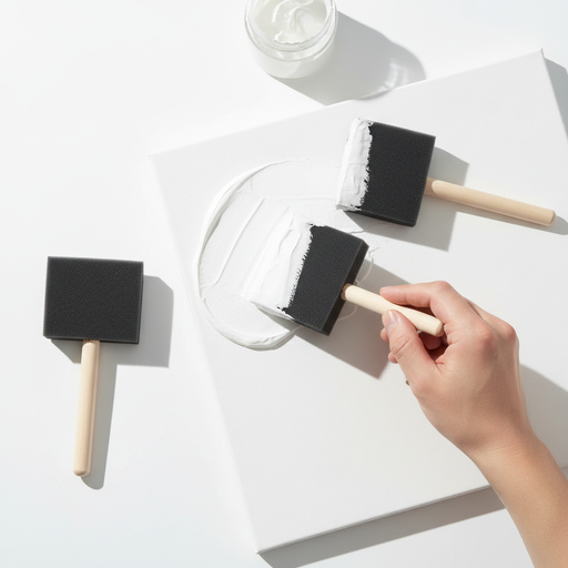 [FC 907F-2] Black Foam Paintbrush - Wooden Handle, 2"