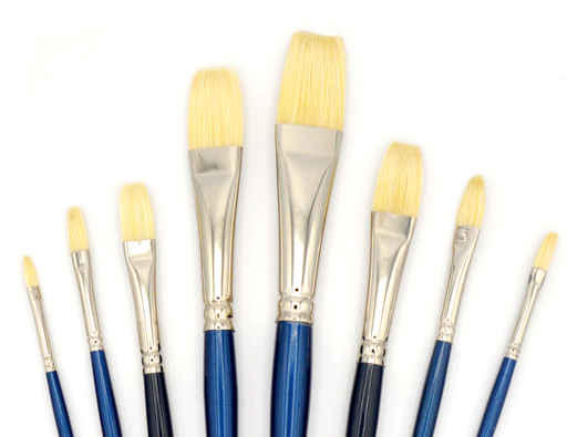 [CN 755F-12] Connoisseur - Hog Bristle Long Handle Brush, Flat #12