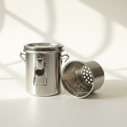 [FC 405-101] Stainless Brush Washer With Air-Tight Lid With Removable Screen