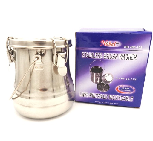 [FC 405-102] Lave-pinceau en acier inoxydable avec couvercle hermétique et écran amovible
