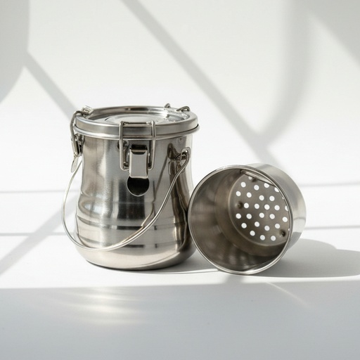 [FC 405-102] Stainless Brush Washer With Air-Tight Lid With Removable Screen